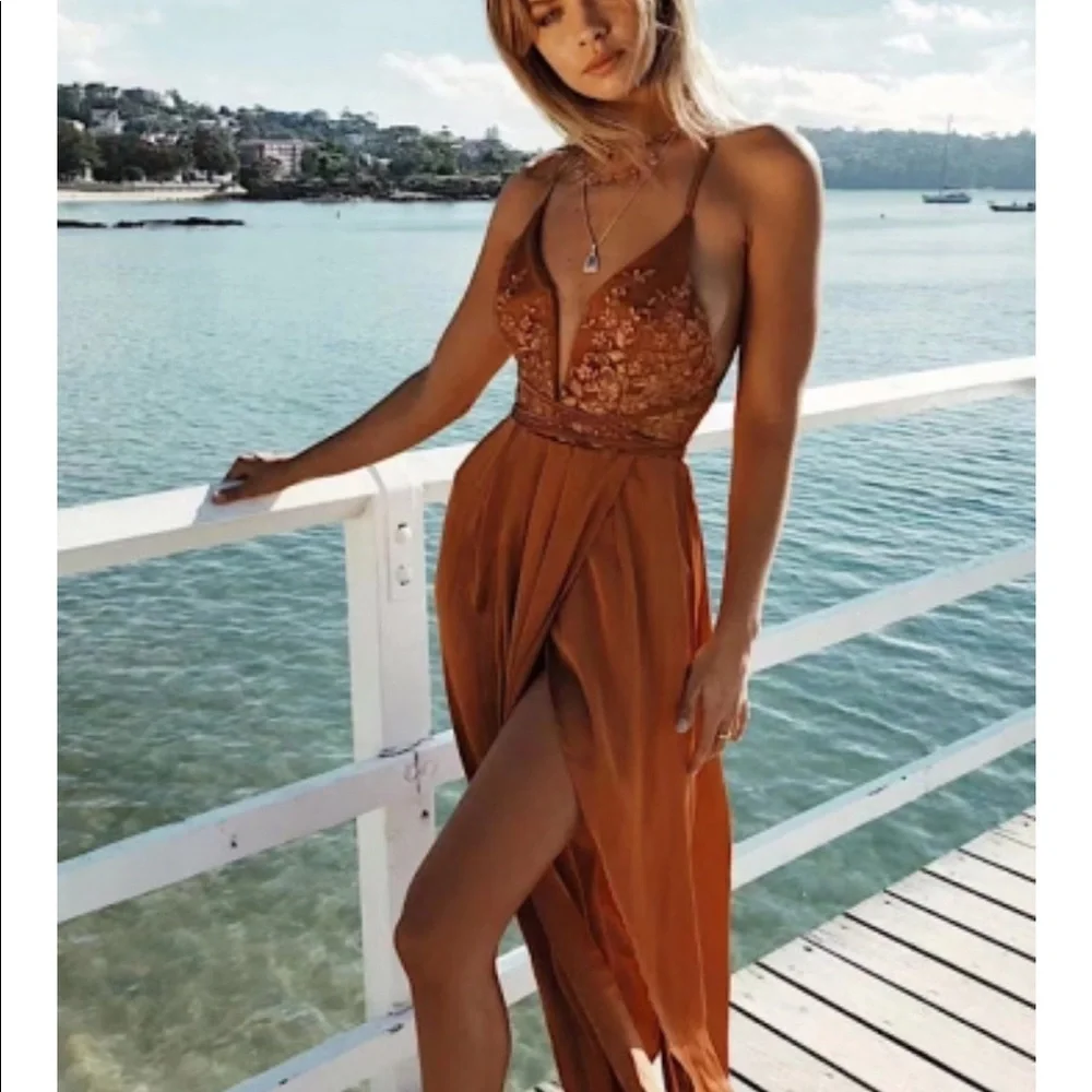 Rust Prom Dress - Picture 1 of 6